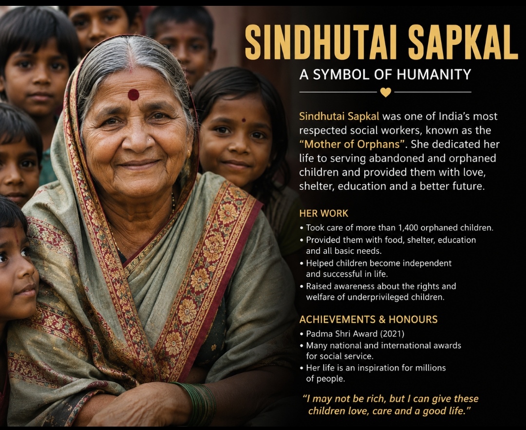 Sindhutai Sapkal – A Symbol of Humanity and Social Service